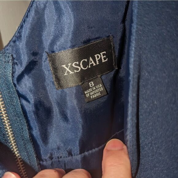 XSCAPE GORGEOUS V-NECK A-LINE COCKTAIL DRESS SIZE 8 - Picture 6 of 6
